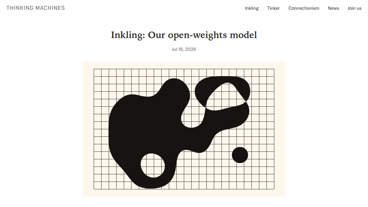 AI 资讯简报｜Inkling 开放权重、英国重审数据监管、中国拟人化 AI 新规实施 一手来源页面截图